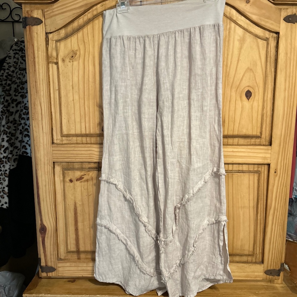 Wide Leg Women's Pants in Light Taupe - Picture 1 of 9